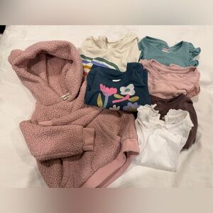 🎀 Lot of SIX 2T Girls LongSleeve Shirts + Hoodie 🎀